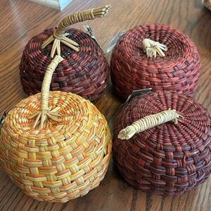 New threshold woven pumpkins